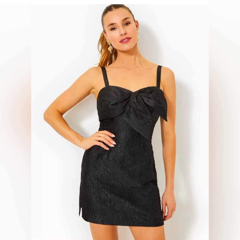 Lilly Pulitzer Kavia Skirted Romper in Noir Leaf An Impression Jacquard 10